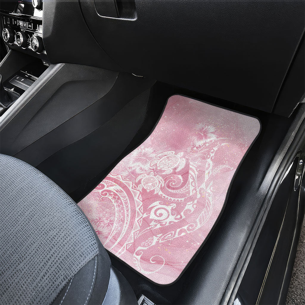 Aloha Hawaii Turtles Floral Car Mats Pink Marbles Glaze