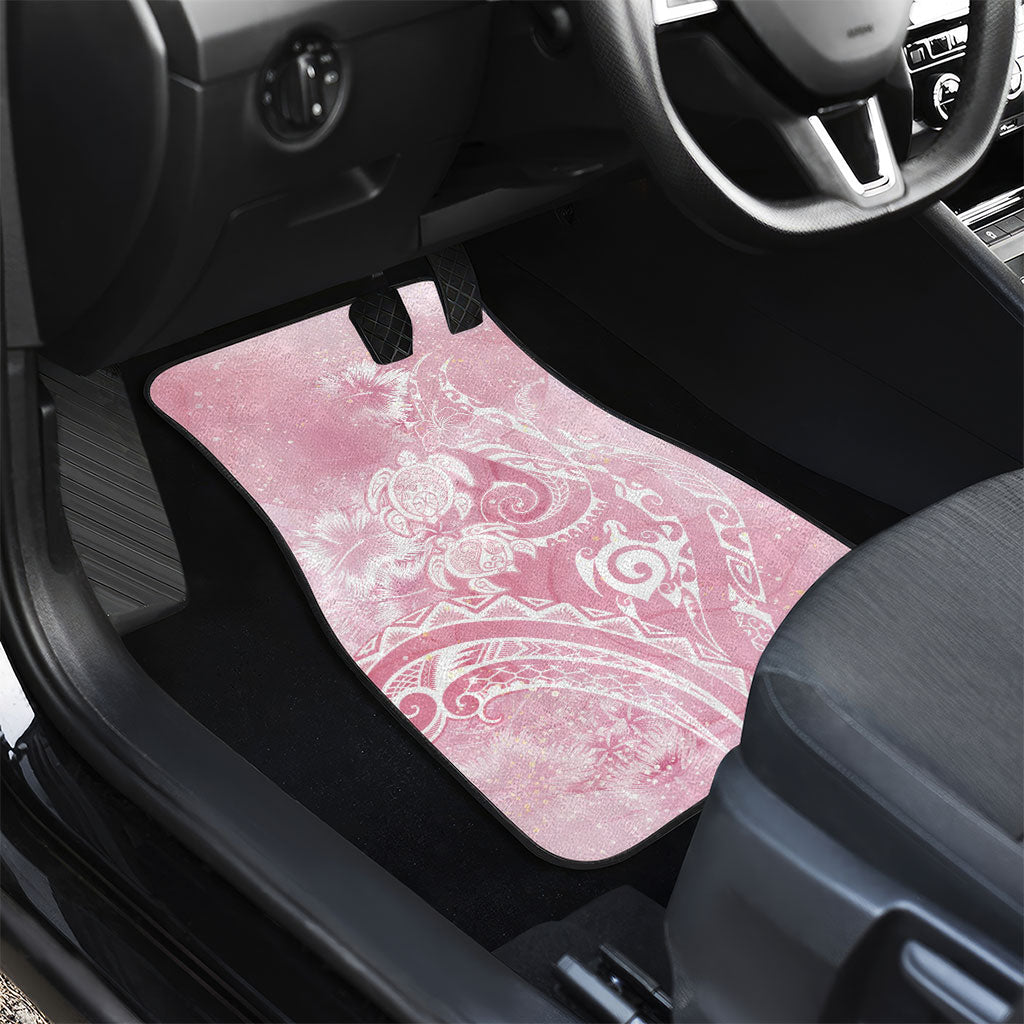 Aloha Hawaii Turtles Floral Car Mats Pink Marbles Glaze