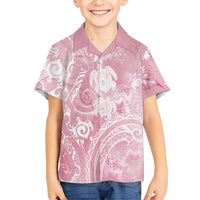 Aloha Hawaii Turtles Floral Hawaiian Shirt Pink Marbles Glaze