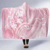 Aloha Hawaii Turtles Floral Hooded Blanket Pink Marbles Glaze