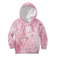 Aloha Hawaii Turtles Floral Kid Hoodie Pink Marbles Glaze