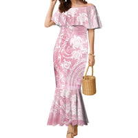 Aloha Hawaii Turtles Floral Mermaid Dress Pink Marbles Glaze