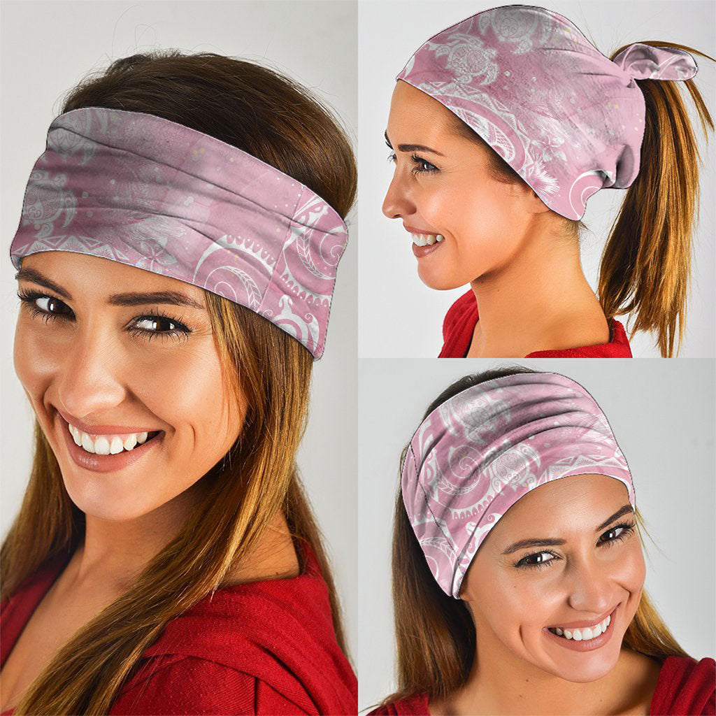 Aloha Hawaii Turtles Floral Neck Gaiter Pink Marbles Glaze