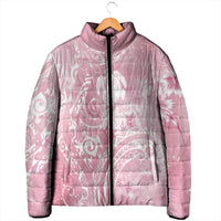 Aloha Hawaii Turtles Floral Padded Jacket Pink Marbles Glaze