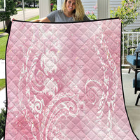 Aloha Hawaii Turtles Floral Quilt Pink Marbles Glaze