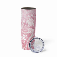 Aloha Hawaii Turtles Floral Skinny Tumbler Pink Marbles Glaze