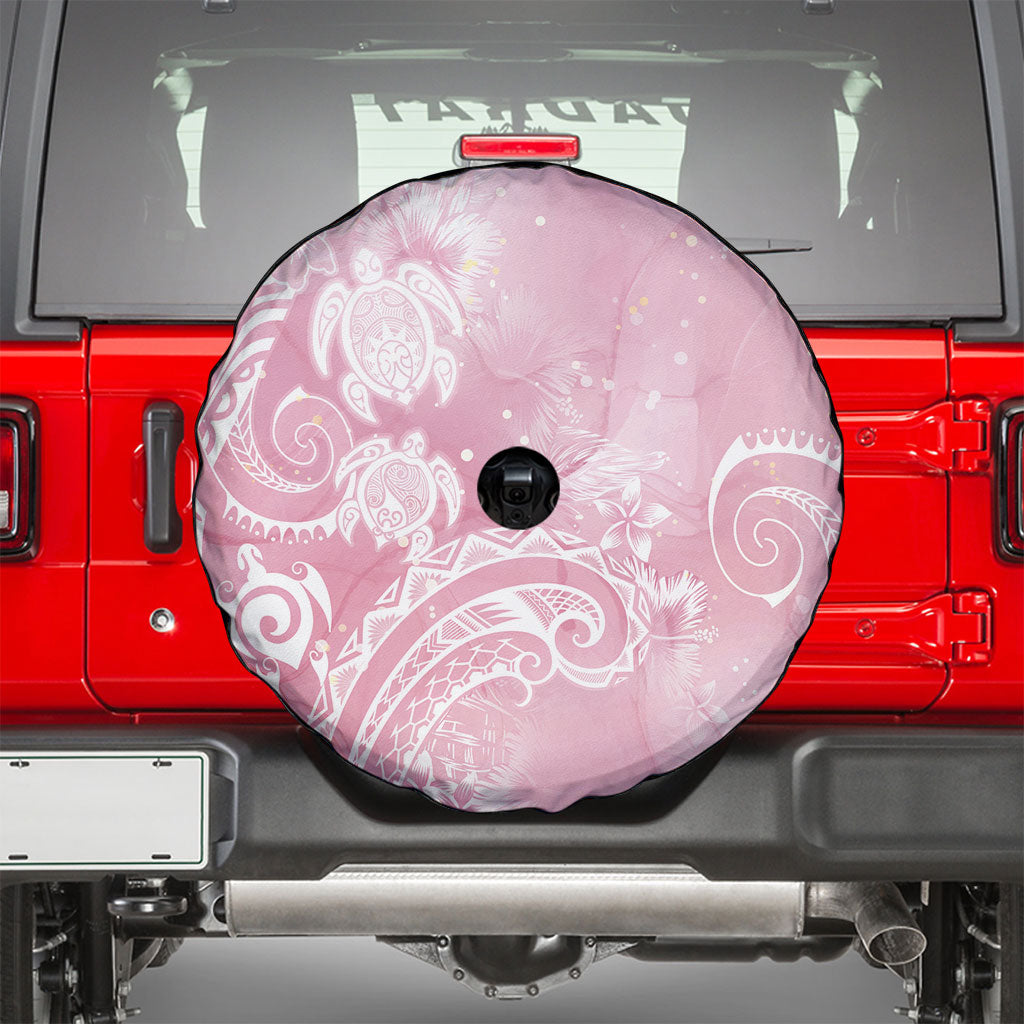 Aloha Hawaii Turtles Floral Spare Tire Cover Pink Marbles Glaze