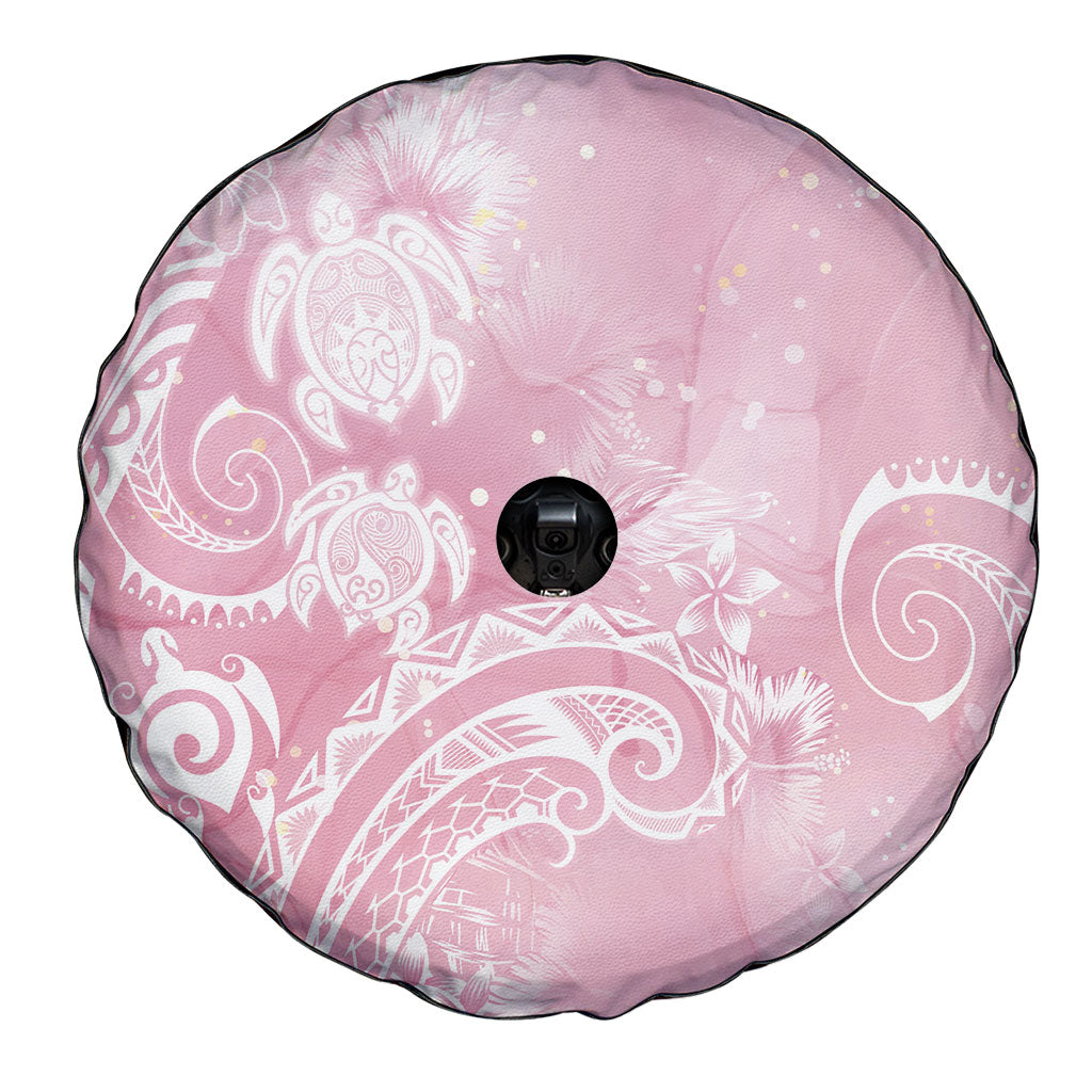 Aloha Hawaii Turtles Floral Spare Tire Cover Pink Marbles Glaze