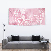 Aloha Hawaii Turtles Floral Tapestry Pink Marbles Glaze