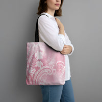 Aloha Hawaii Turtles Floral Tote Bag Pink Marbles Glaze