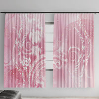 Aloha Hawaii Turtles Floral Window Curtain Pink Marbles Glaze
