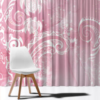 Aloha Hawaii Turtles Floral Window Curtain Pink Marbles Glaze