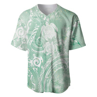 Aloha Hawaii Turtles Floral Baseball Jersey Seafoam Marbles Glaze
