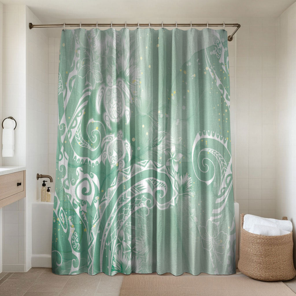 Aloha Hawaii Turtles Floral Bathroom Set Seafoam Marbles Glaze