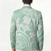 Aloha Hawaii Turtles Floral Blazer Seafoam Marbles Glaze
