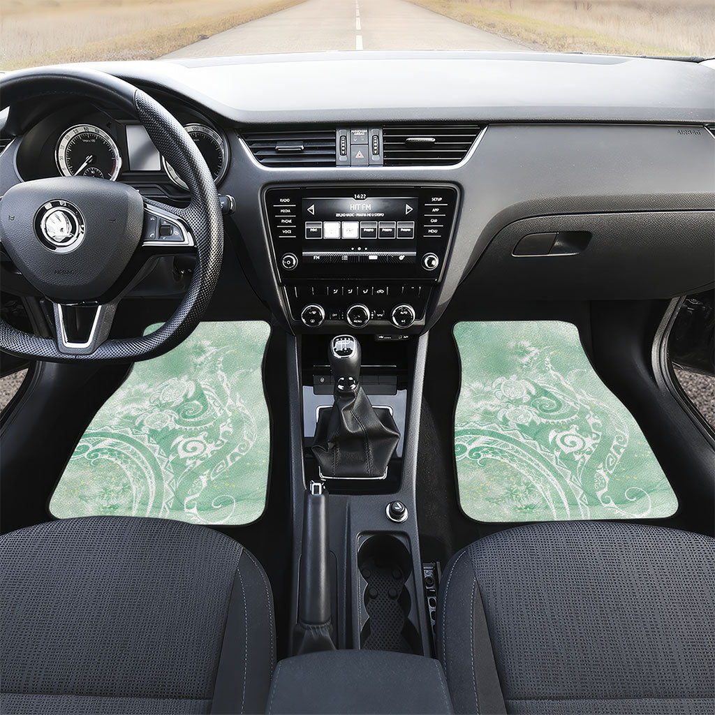 Aloha Hawaii Turtles Floral Car Mats Seafoam Marbles Glaze