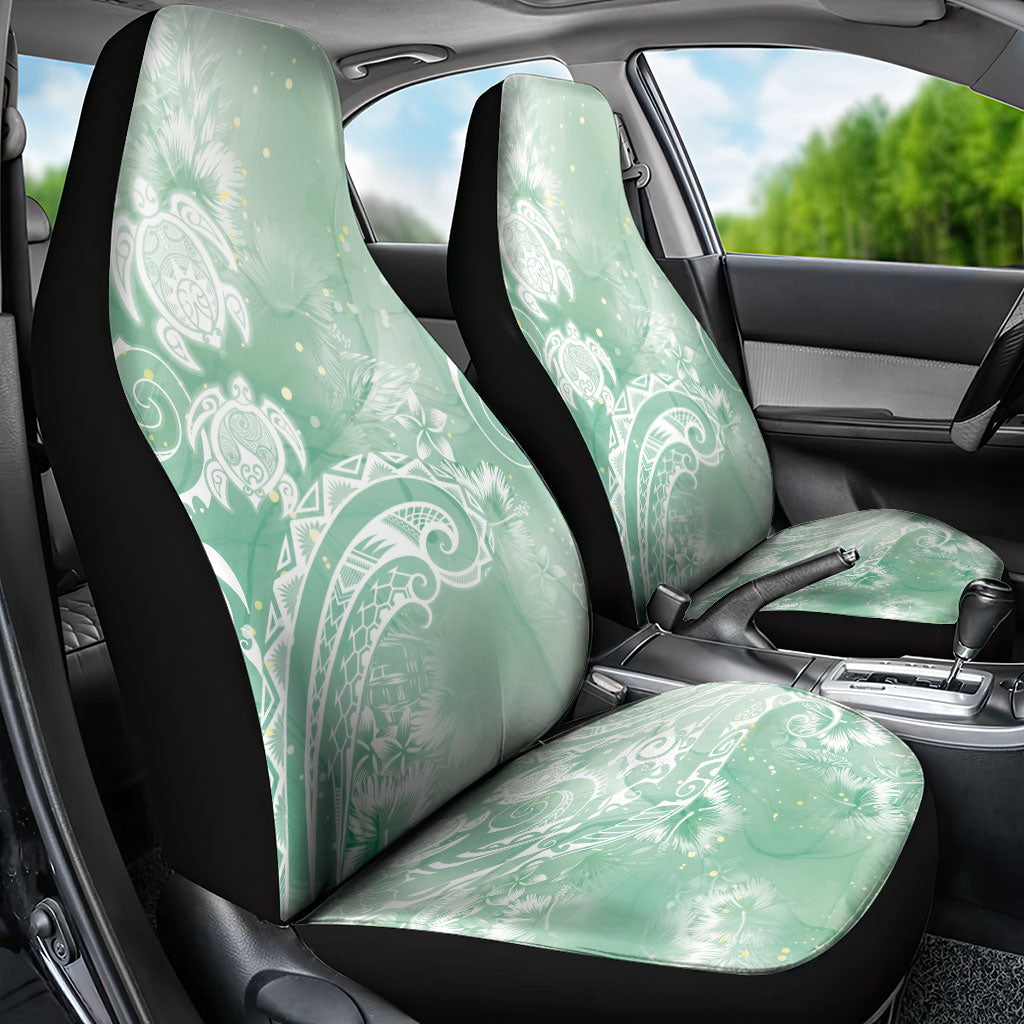 Aloha Hawaii Turtles Floral Car Seat Cover Seafoam Marbles Glaze