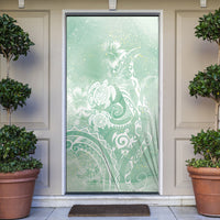 Aloha Hawaii Turtles Floral Door Cover Seafoam Marbles Glaze