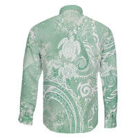 Aloha Hawaii Turtles Floral Family Matching Mermaid Dress and Hawaiian Shirt Seafoam Marbles Glaze