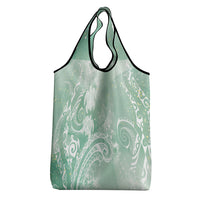 Aloha Hawaii Turtles Floral Grocery Bag Seafoam Marbles Glaze