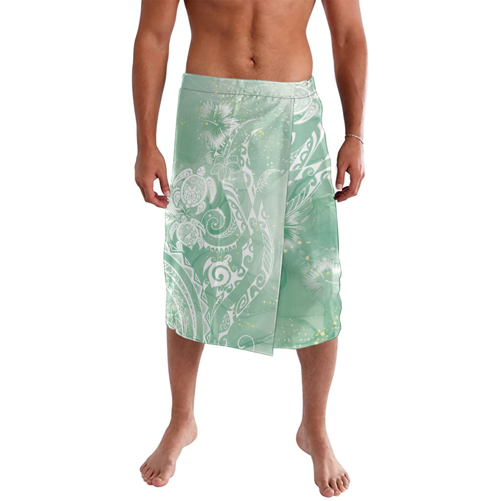 Aloha Hawaii Turtles Floral Lavalava Seafoam Marbles Glaze