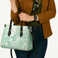Aloha Hawaii Turtles Floral Leather Bag Seafoam Marbles Glaze