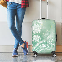 Aloha Hawaii Turtles Floral Luggage Cover Seafoam Marbles Glaze