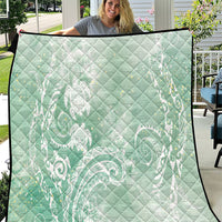 Aloha Hawaii Turtles Floral Quilt Seafoam Marbles Glaze