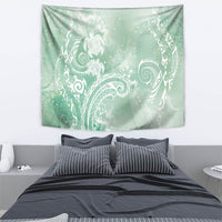 Aloha Hawaii Turtles Floral Tapestry Seafoam Marbles Glaze