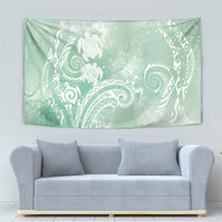 Aloha Hawaii Turtles Floral Tapestry Seafoam Marbles Glaze