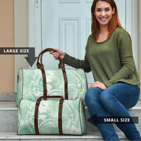Aloha Hawaii Turtles Floral Travel Bag Seafoam Marbles Glaze