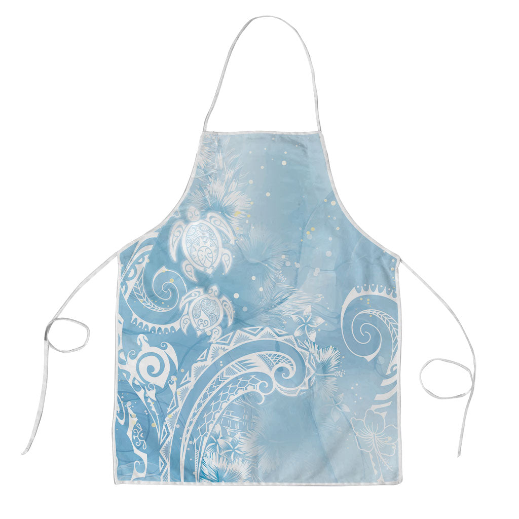 Aloha Hawaii Turtles Floral Apron Aqua Marbles Glaze