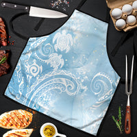 Aloha Hawaii Turtles Floral Apron Aqua Marbles Glaze