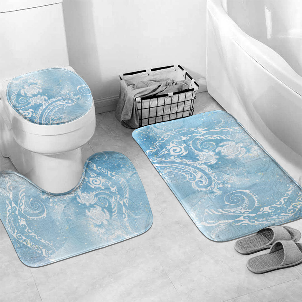 Aloha Hawaii Turtles Floral Bathroom Set Aqua Marbles Glaze