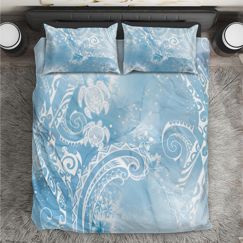 Aloha Hawaii Turtles Floral Bedding Set Aqua Marbles Glaze