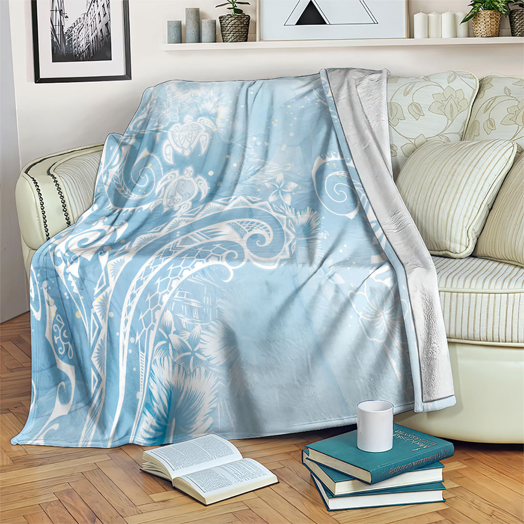 Aloha Hawaii Turtles Floral Blanket Aqua Marbles Glaze