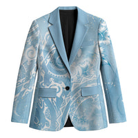 Aloha Hawaii Turtles Floral Blazer Aqua Marbles Glaze