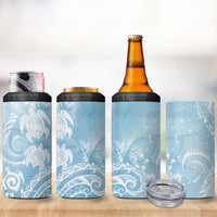 Aloha Hawaii Turtles Floral 4 in 1 Can Cooler Tumbler Aqua Marbles Glaze