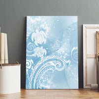 Aloha Hawaii Turtles Floral Canvas Wall Art Aqua Marbles Glaze