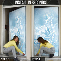 Aloha Hawaii Turtles Floral Door Cover Aqua Marbles Glaze