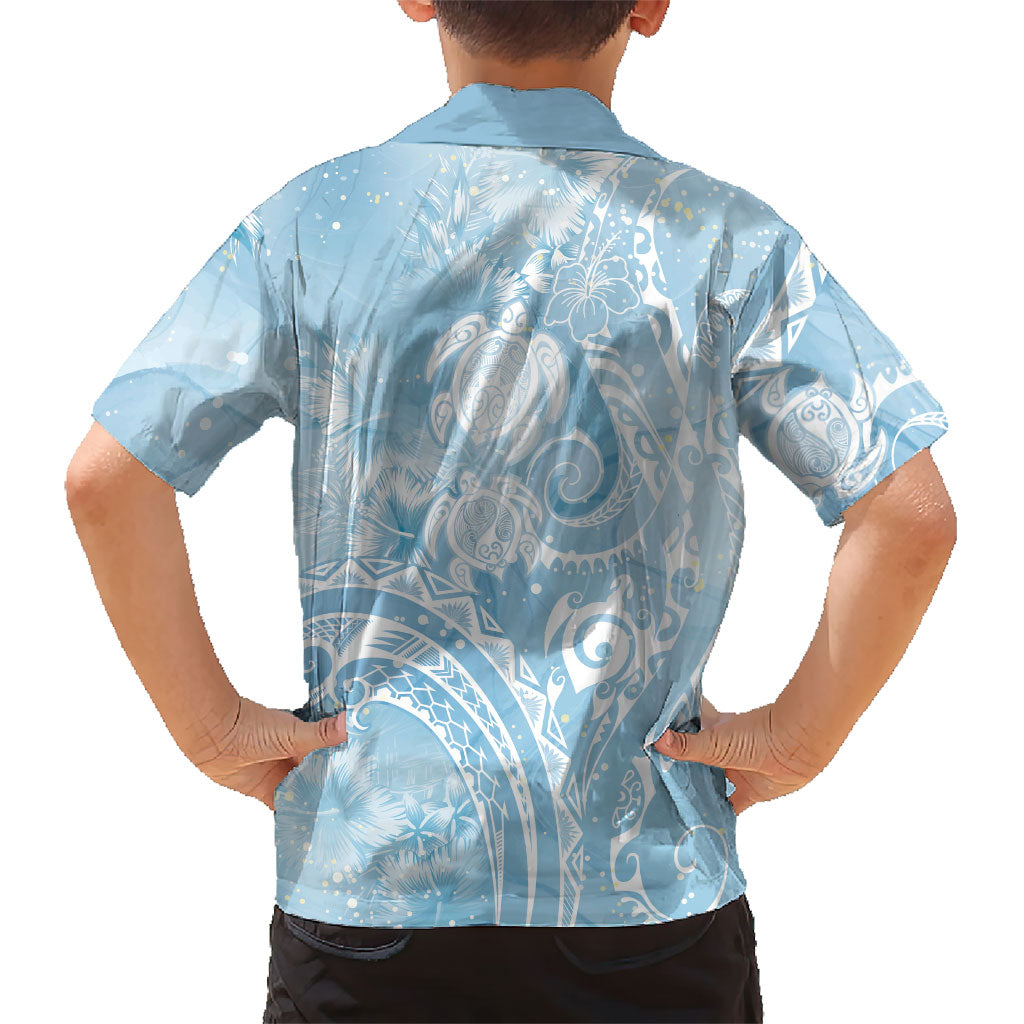Aloha Hawaii Turtles Floral Family Matching Mermaid Dress and Hawaiian Shirt Aqua Marbles Glaze