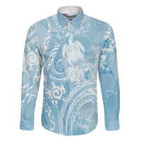 Aloha Hawaii Turtles Floral Family Matching Tank Maxi Dress and Hawaiian Shirt Aqua Marbles Glaze