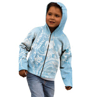 Aloha Hawaii Turtles Floral Kid Hoodie Aqua Marbles Glaze