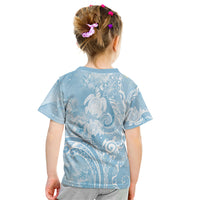 Aloha Hawaii Turtles Floral Kid T Shirt Aqua Marbles Glaze