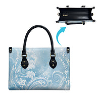 Aloha Hawaii Turtles Floral Leather Bag Aqua Marbles Glaze