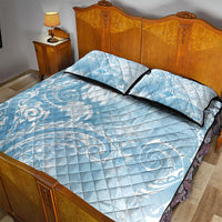 Aloha Hawaii Turtles Floral Quilt Bed Set Aqua Marbles Glaze