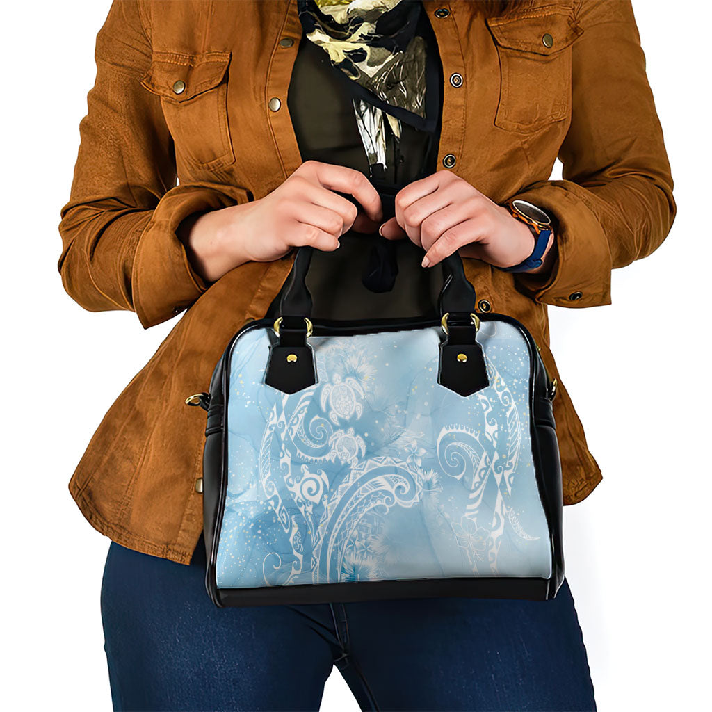 Aloha Hawaii Turtles Floral Shoulder Handbag Aqua Marbles Glaze
