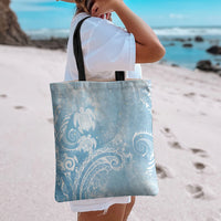 Aloha Hawaii Turtles Floral Tote Bag Aqua Marbles Glaze
