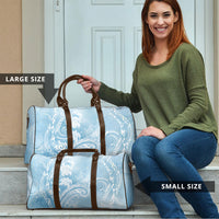 Aloha Hawaii Turtles Floral Travel Bag Aqua Marbles Glaze