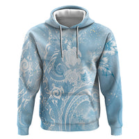 Aloha Hawaii Turtles Floral Zip Hoodie Aqua Marbles Glaze